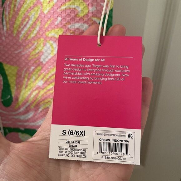 Lilly Pulitzer for Target Flamingo Fan Dance Shift Dress Girls Size S 6-6X NWT - Picture 8 of 13